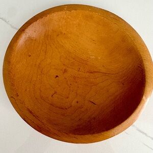 Vtg Woodcroftery Wood Folk Art Dough Or Snack Bowl 7 1/2 “